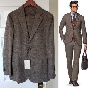 Suitsupply Mercer Brown Wool and Cashmere Suit